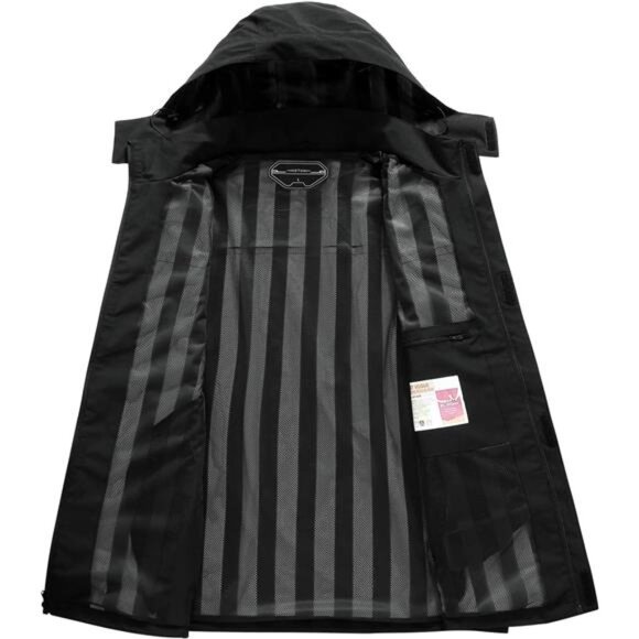 Men's Lightweight Waterproof Hooded Rain Jacket Outdoor Raincoat Shell Jacket - Picture 3 of 8